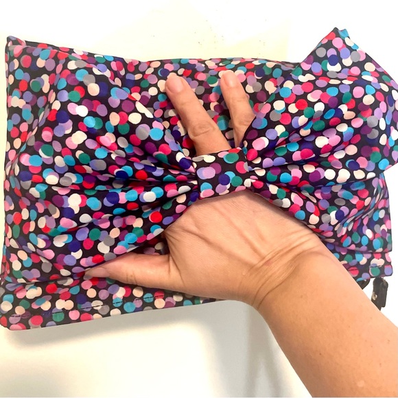 Kate Spade On Purpose Dance Party Dot Large Nylon Wristlet Clutch w Bow Rare - Picture 6 of 16